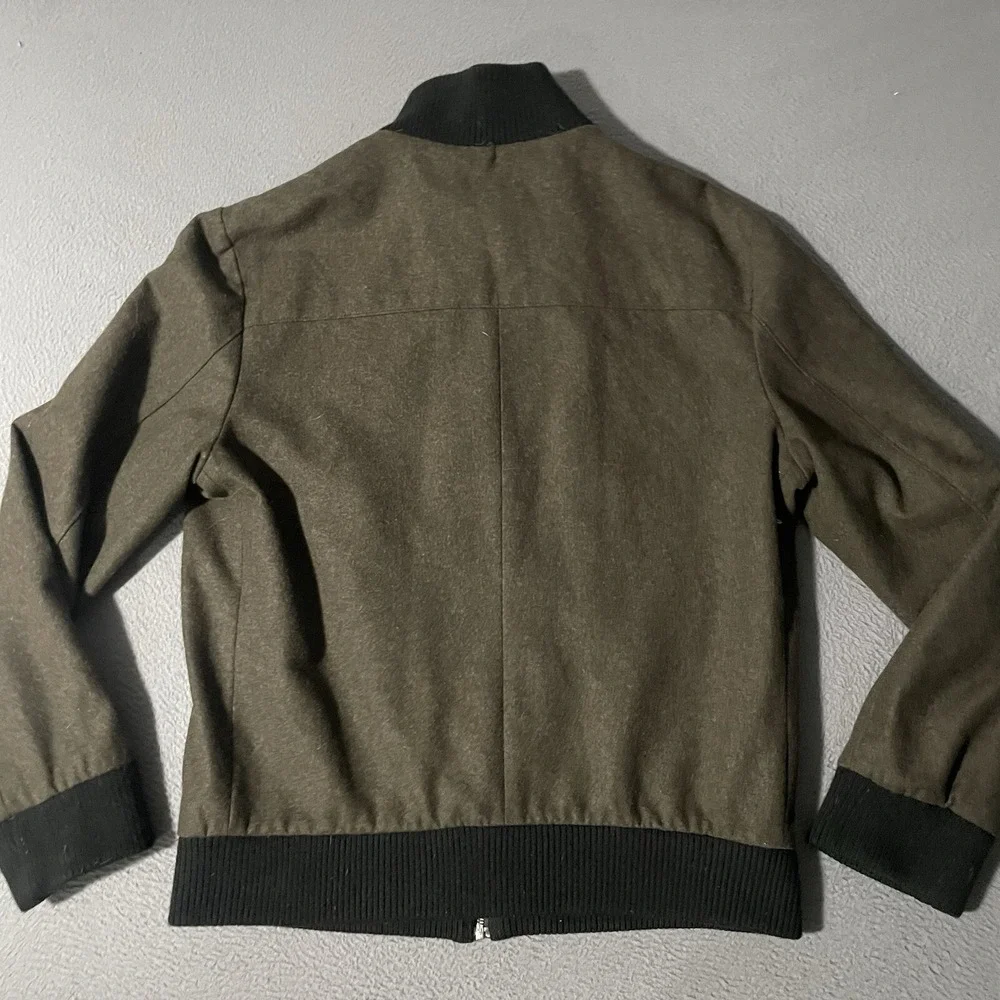 Banana Republic Olive Wool Blend Bomber Men's‎ Size Large Casual Zip Pockets